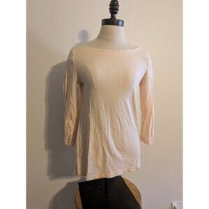 Loft outlet peach colored quarter sleeve basic tee size XS‎